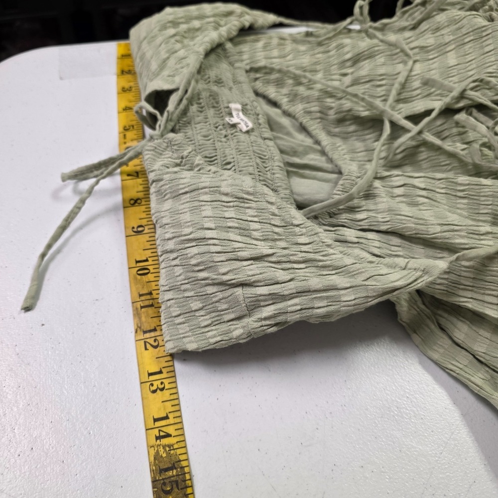 Tularosa Frankie Midi Dress Size XS Tiered Smocked Green Fairy Grunge Boho Bow - Picture 10 of 13